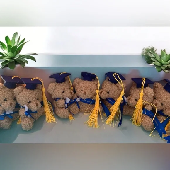 16 Pcs 4 Inches Blue Congratulations Mini Plush Graduation Bear with Diploma - Picture 4 of 7